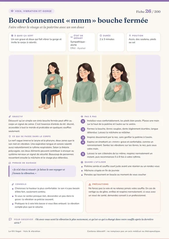 Fiche Bourdonnement « mmm » bouche fermée