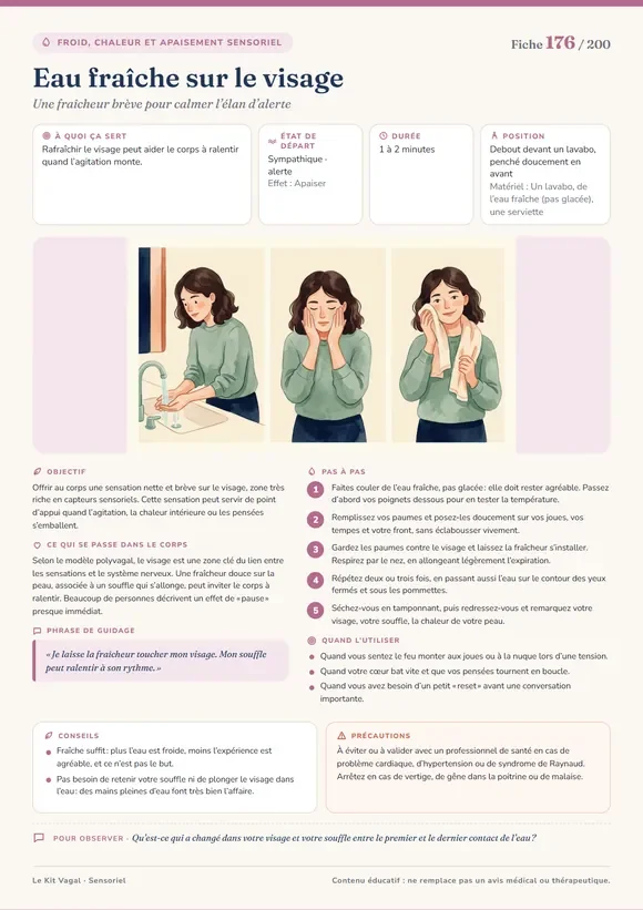 Fiche Eau fraîche sur le visage
